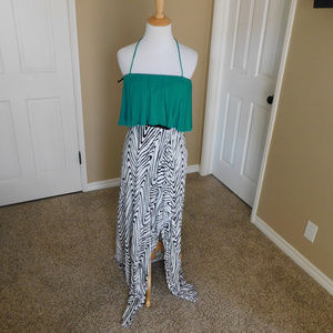 Teal/Zebra Maxi Dress